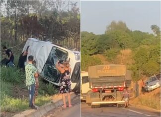 Batida deixa cinco feridos no mesmo trecho de pista onde motoristas morreram carbonizados; VÍDEO