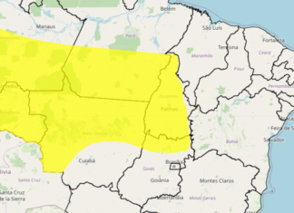 Inmet emite alerta de chuvas intensas válido para quase todo o Tocantins até esta sexta-feira (19)