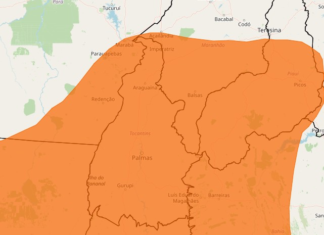 Tocantins tem alerta laranja para chuvas intensas
