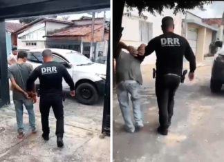 Foragido por violência doméstica pula muros ao tentar escapar da polícia e acaba preso