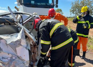 Corpos de vítimas de colisão entre carro e caminhão na BR-235 são identificados