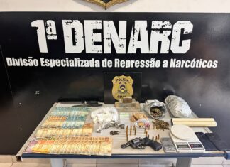 Homem é flagrado com armas, munições, dinheiro e mais de R$ 80 mil em drogas