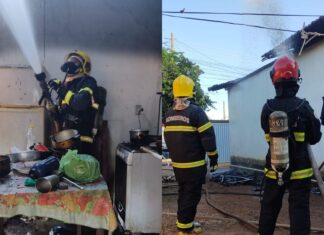 VÍDEO: Bombeiros combatem incêndio e impedem destruição de casa