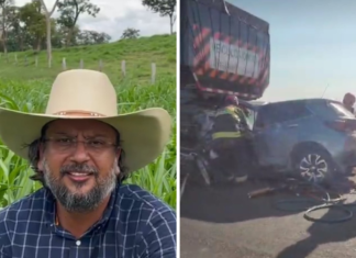 Fazendeiro morre após carro bater em traseira de caminhão na TO-050