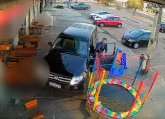 Vídeo mostra advogado batendo na companheira e tentando atropelar homem em calçada