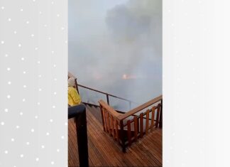 Fogo ameaça local de peregrinação religiosa na Serra do Estrondo; VIDEO
