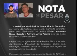 Dois jovens morrem após baterem moto de frente com caminhão na BR-153