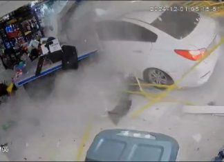 VÍDEO: Veja o momento em que motorista invade distribuidora de bebidas e atinge funcionários
