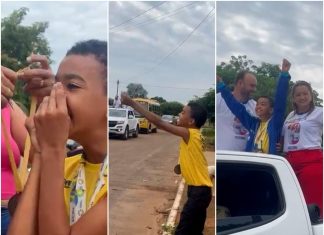 Menino de 11 anos com paralisia cerebral se emociona ao ver carreata em homenagem às medalhas que ganhou; VÍDEO