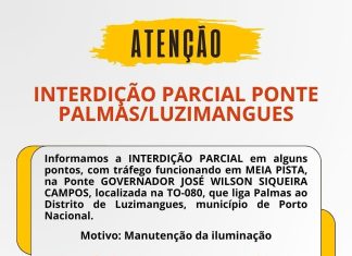 Ponte Siqueira Campos terá interdição parcial para manutenção da iluminação; veja dias e horários