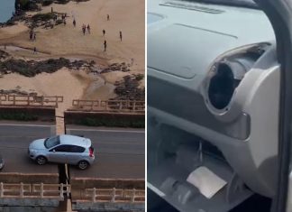 Carro preso em fenda de ponte que desabou entre TO e MA teve dinheiro, objetos e peças furtados, diz proprietário