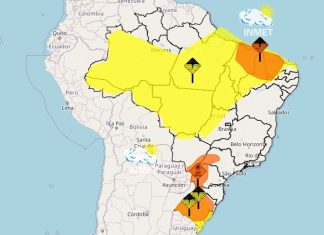 Alerta amarelo prevê chuva para quase todo o Tocantins; veja mapa