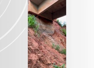 Ponte interditada na TO-335 passará por reconstrução de aterro e troca de vigas; vídeo mostra erosão