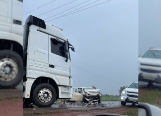 Acidente entre caminhão e carro com servidores do Ruraltins deixa idosa morta e feridos na TO-080