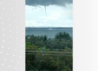 Pintor filma tromba d’água no lago de Palmas e se surpreende: ‘Incrível, mas é meio assustador’