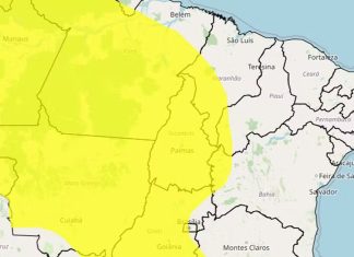 Alerta amarelo com previsão de chuvas intensas cobre todo o Tocantins