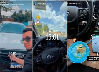 Filho de servidora pública ostenta com caminhonete do governo e dirige em alta velocidade; vídeo