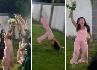 Reação de empresária após pegar buquê em casamento no Tocantins viraliza: ‘Correndo e dando estrelinhas’