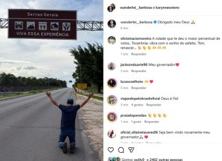 Governador do Tocantins publica foto ajoelhado após liminar que o reconduz ao cargo: ‘Obrigado, meu Deus’