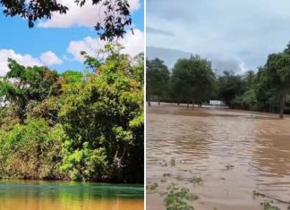 Rompimento de barragem atingiu ponto turístico no Tocantins; veja antes e depois