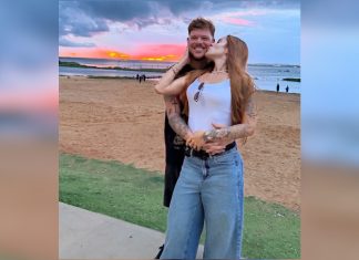 Cantor Ferrugem e família curtem pôr do sol em Palmas antes de passeio ao Jalapão