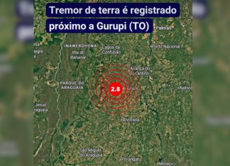 Tremor de terra de magnitude 2,8 é registrado no interior do TO, diz rede sismográfica