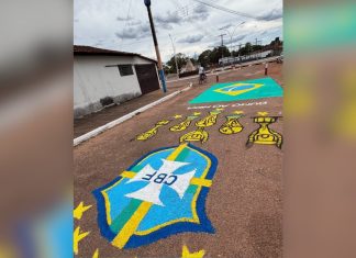 Ruas e praças ganham pinturas especiais para a Copa do Mundo em cidades do TO; veja imagens