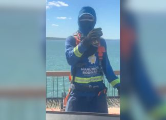 Trabalhador viraliza com ‘Passinho do Jamal’ em obra de ponte no TO; VÍDEO