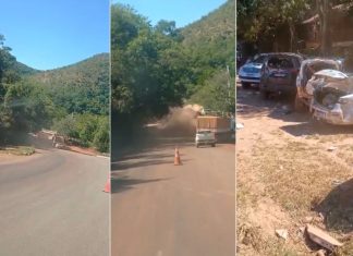 Caminhão desse ribanceira de serra em Taquaruçu; VÍDEO