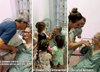 Família reúne gerações para dormir com matriarca na véspera do aniversário de 100 anos, no TO