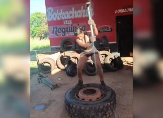 Mulher que viralizou com trabalho pesado em borracharia diz que atividade ajudou durante luto do filho